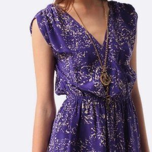 Kimchi Blue Purple Silk Wrap Mini Dress